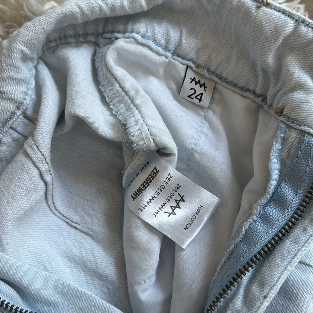 FREE PEOPLE by ZGY Denim ZEEGEEWHY‎ Light Blue Flare Jeans